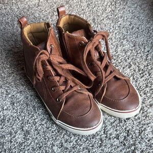 Brown Kids High-Top Sneakers